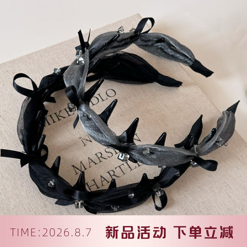 韩版欧根纱发箍女高品质水钻蝴蝶