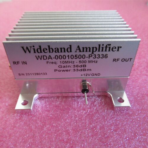 10-500MHz 36dB增益 33dBm/2W 12V SMA母 射频微波低频宽带放大器