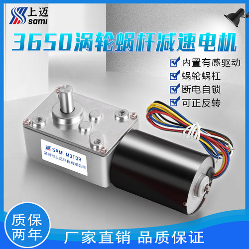 58403650涡轮蜗杆直流减速电机无刷24v12v自锁大扭矩齿轮