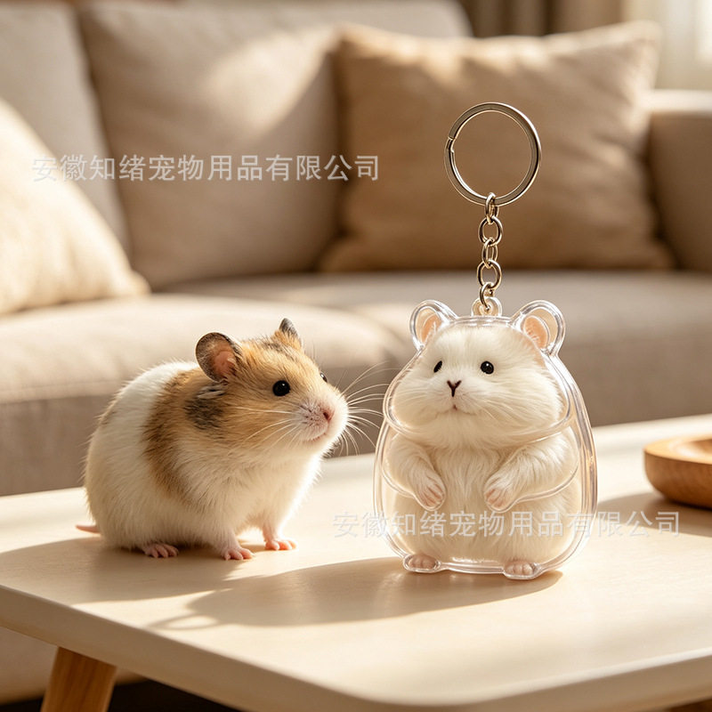 养鼠专属毛发珍藏小吊坠DIY仓鼠毛收集盒钥匙链包包挂饰纪念饰品