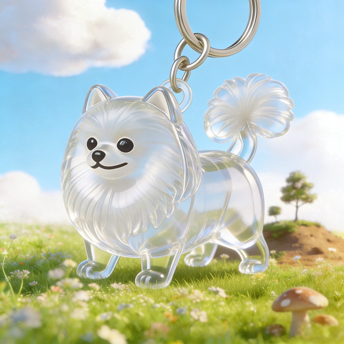 宠物博美毛发收纳挂件钥匙扣纪念收纳盒猫狗狗形状宠物挂件钥匙扣