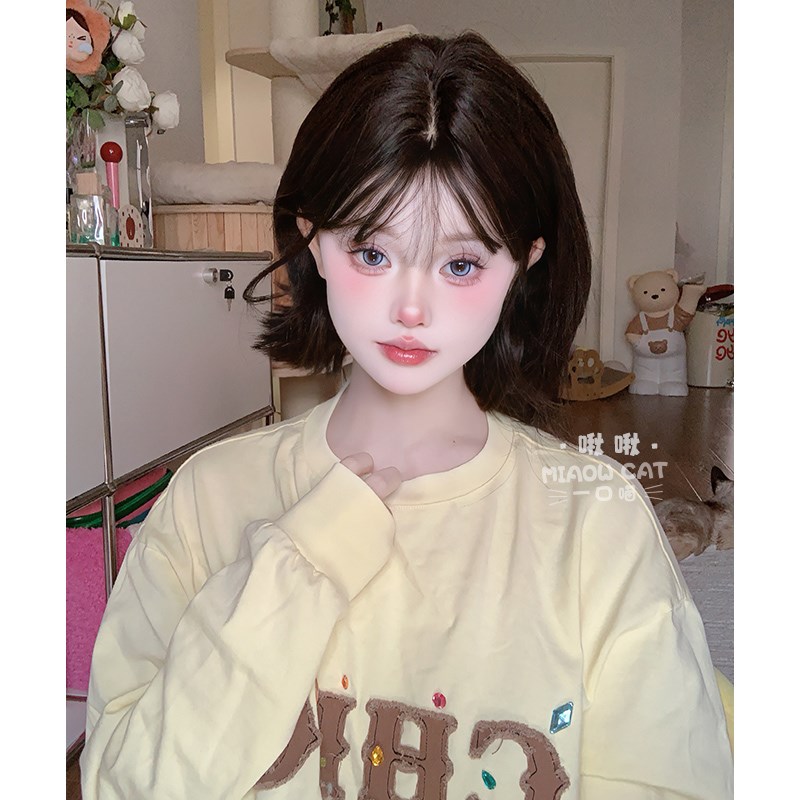 一口喵假发女日常网红短发波波头lolita自然jk全头套假发