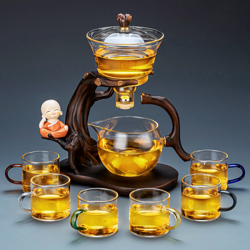 玻璃自动茶具高档泡茶盖碗功夫茶杯单个茶壶套装家用懒人泡茶神器
