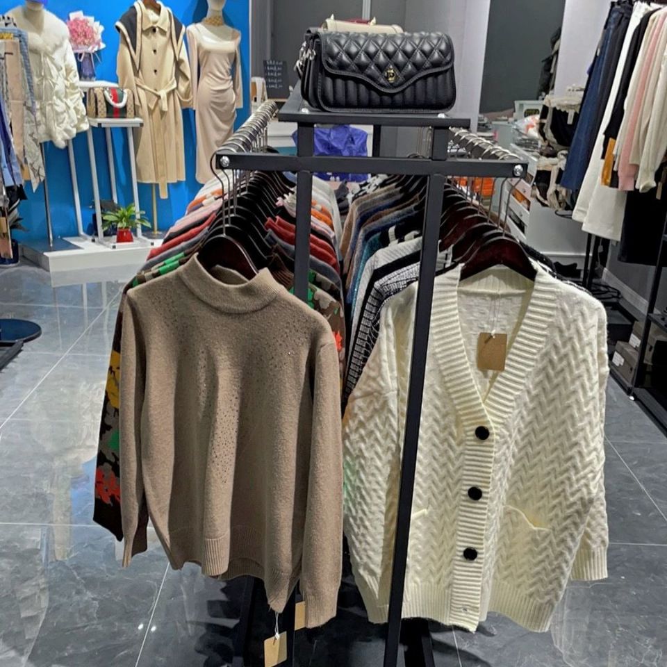 服装店展示架落地式男女服装货架双杠中岛架陈列架双排挂衣服架子