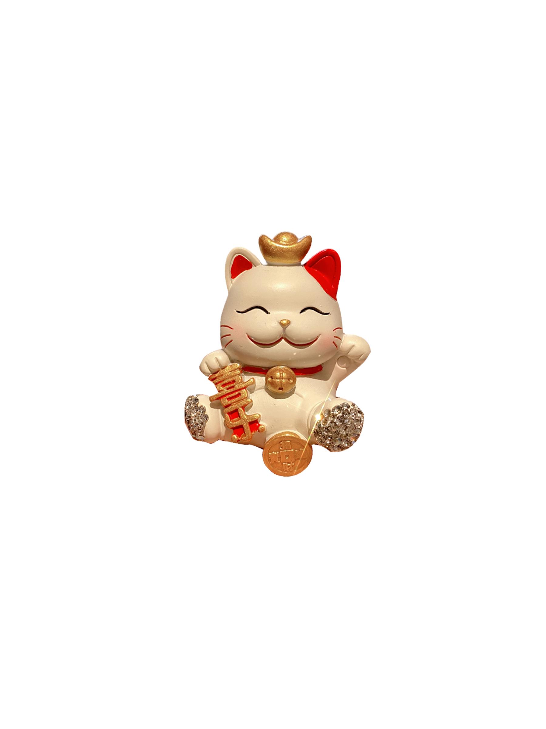 汽车内轻奢摆件网红镶钻招财猫车载中控台装饰家用饰品高颜值礼品