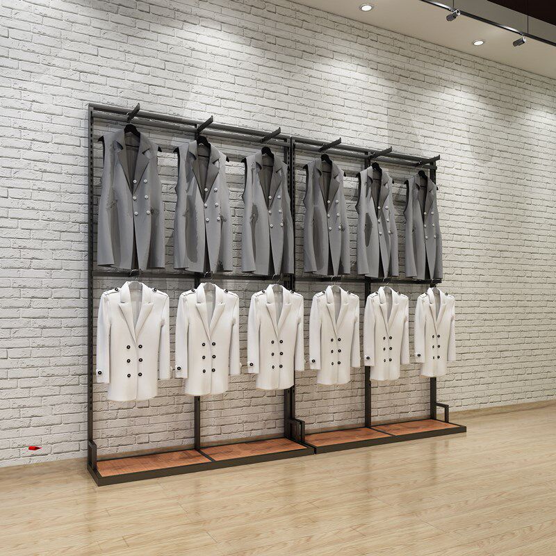 服装店展示架落地式靠墙男装货架高档陈列架简约店铺装修专用展架