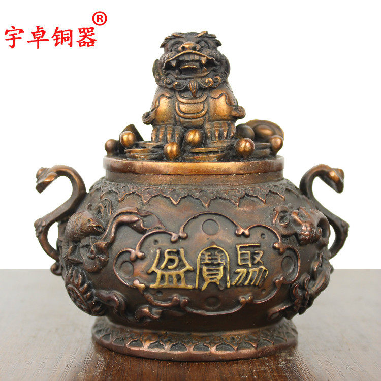 宇卓铜器纯铜聚宝盆黄铜聚宝盆铜貔貅聚宝盆工艺品摆饰