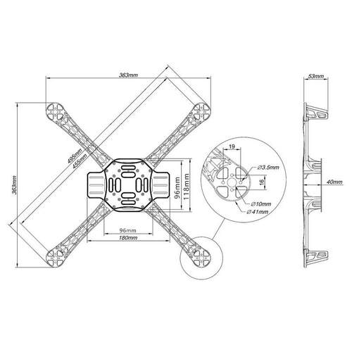 ZMR F450 V2四轴机架哪咤多旋翼沉金板PCB板耐炸FPV穿越机稳航拍