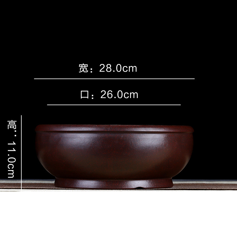 紫砂兰花盆大口径室内桌面精品矮种多肉文竹松柏古典高档盆景包邮