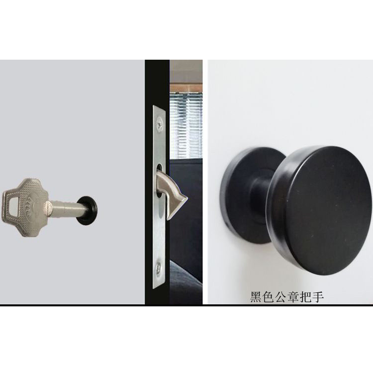 隐形移门锁推拉门趟门暗藏密室格栅滑动门卧室卫生间衣帽间黑色