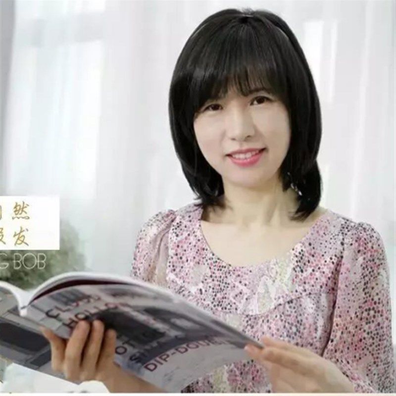 中年妇女假发短发女中老年假发妈妈中长直发斜刘海修脸化疗假发套