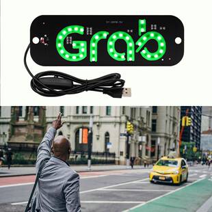 现货外贸跨境出租车顶灯GRAB的士灯TAXI汽车USB牌灯指示灯滴滴灯