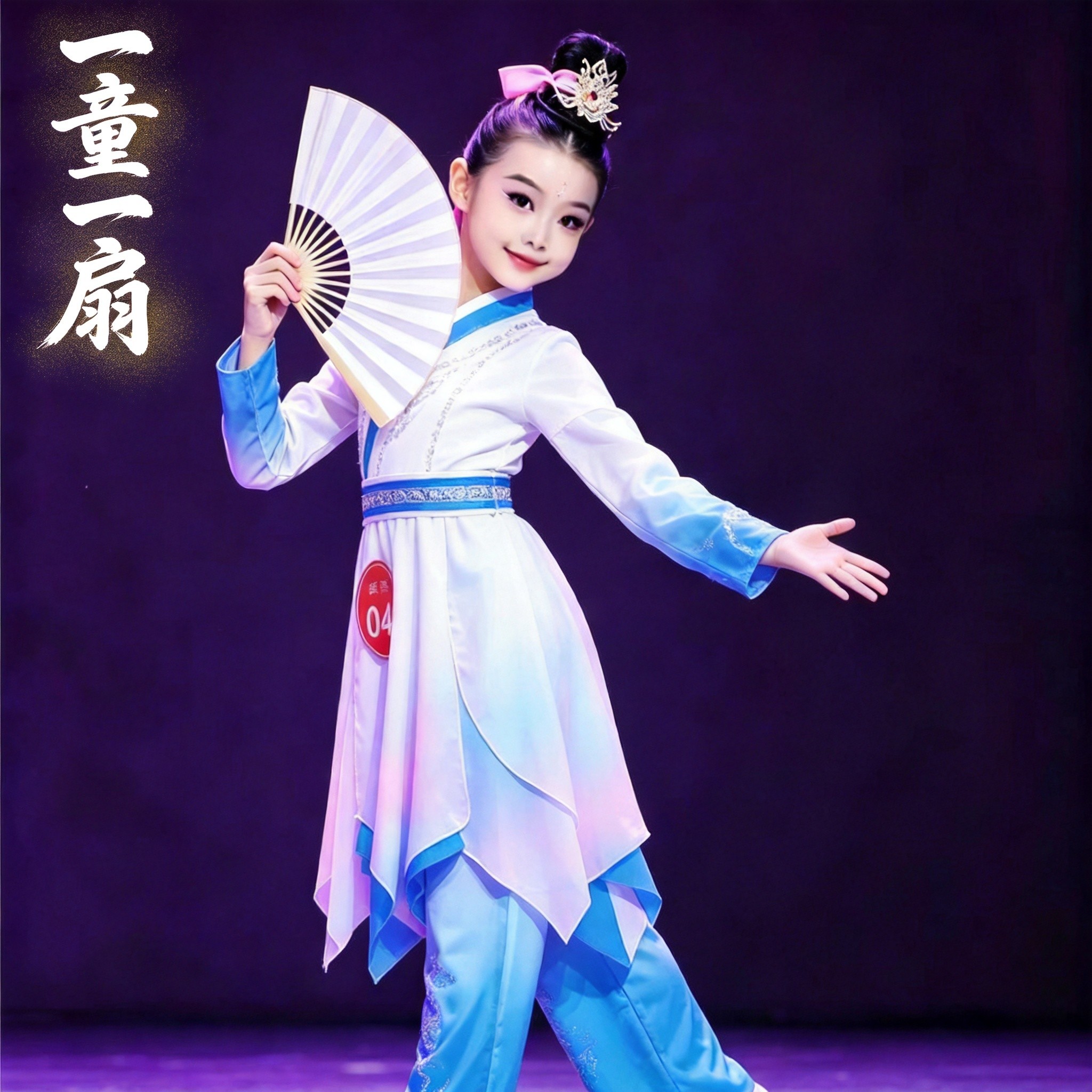 古典舞蹈服一童一扇演出服女中国风女童剧目艺考服独舞儿童表演服