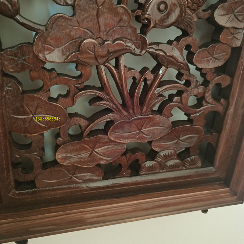 定制东阳木雕竖款实木客厅电表箱装饰画多媒体强弱电盒遮挡箱挂画图片