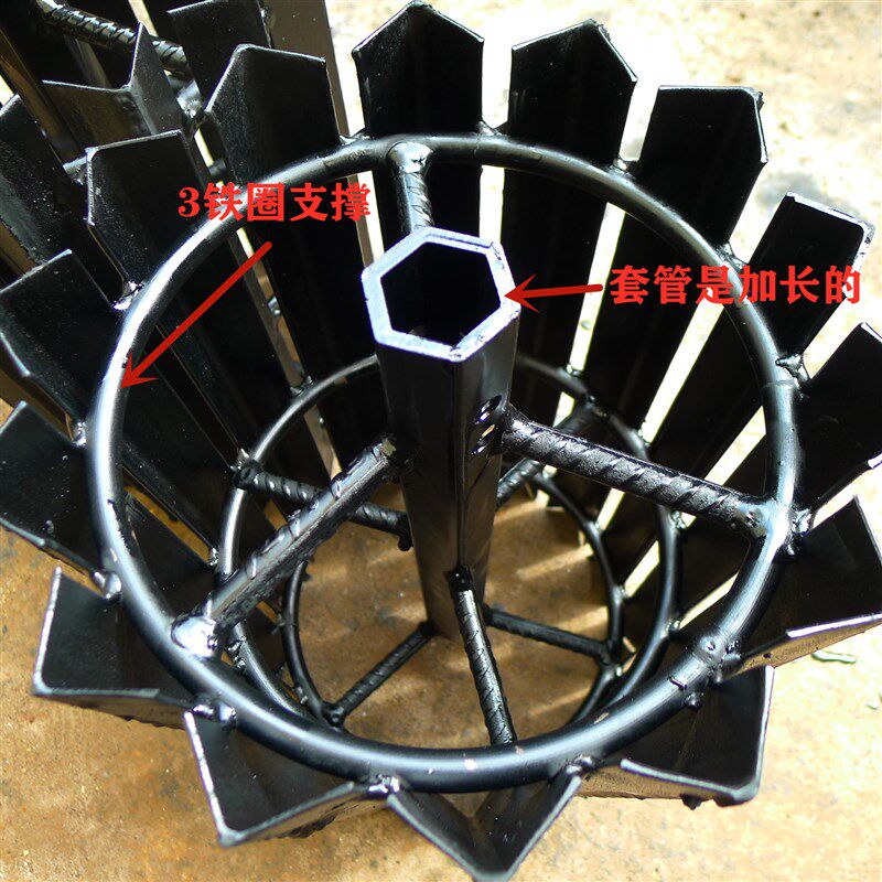 开沟培土机铁轮压土轮压地轮铁轮子滚筒轮农机具配件包邮图片