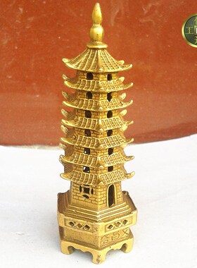 纯铜文昌塔七层九层十三层黑色塔仿古文昌塔摆件家居装饰桌面