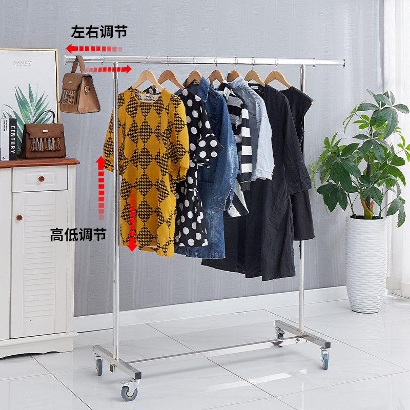 服装店展示架折叠移动龙门架伸缩落地单杠挂衣架中岛架带轮陈列架