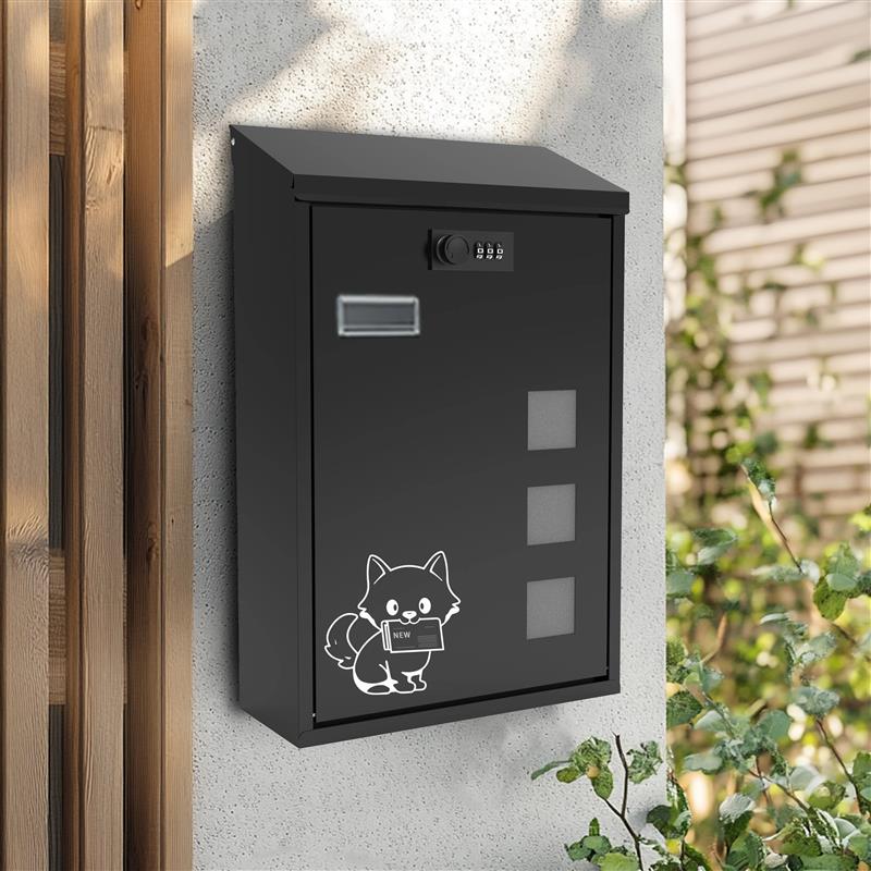 创意不锈钢防雨密码锁信箱 社区用挂墙式邮筒