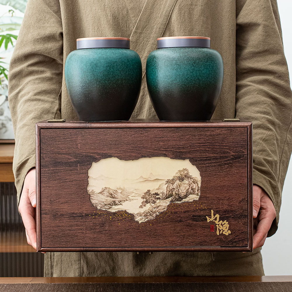 高档陶瓷茶叶罐礼盒装空盒半斤装绿茶红茶龙井茶白茶包装盒空礼盒