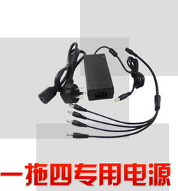 1拖4 集中供电 一体电源 可供12V5A 4路摄像机 成品线专用电源