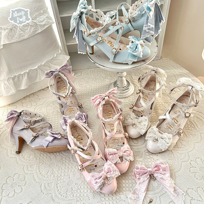 【现货】蔷薇小姐 绵羊泡芙Lolita华丽优雅蝴蝶结单鞋