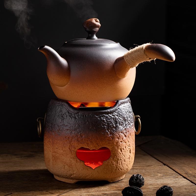 碳炉围炉煮茶壶陶瓷烧水壶户外明火煮茶器室内家用酒精温茶炉温酒