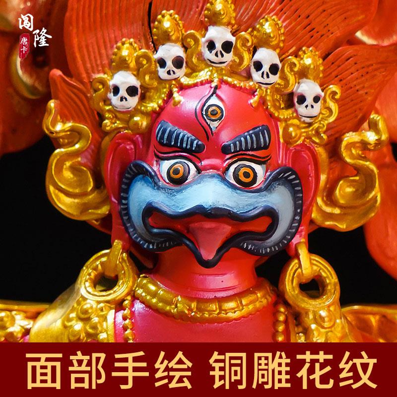 闯隆家用装饰品铜雕花彩绘《金翅大鹏鸟》铜像桌面创意工艺摆件