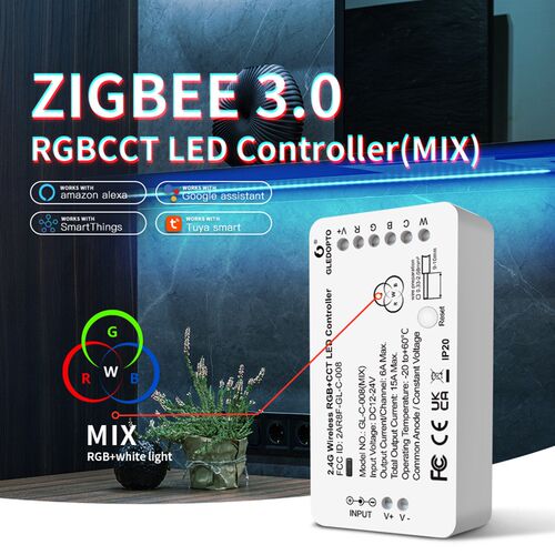 格乐德RGBCCT饱和度灯带控制器ZigBee3.0恒压LED连接器dimmer调光