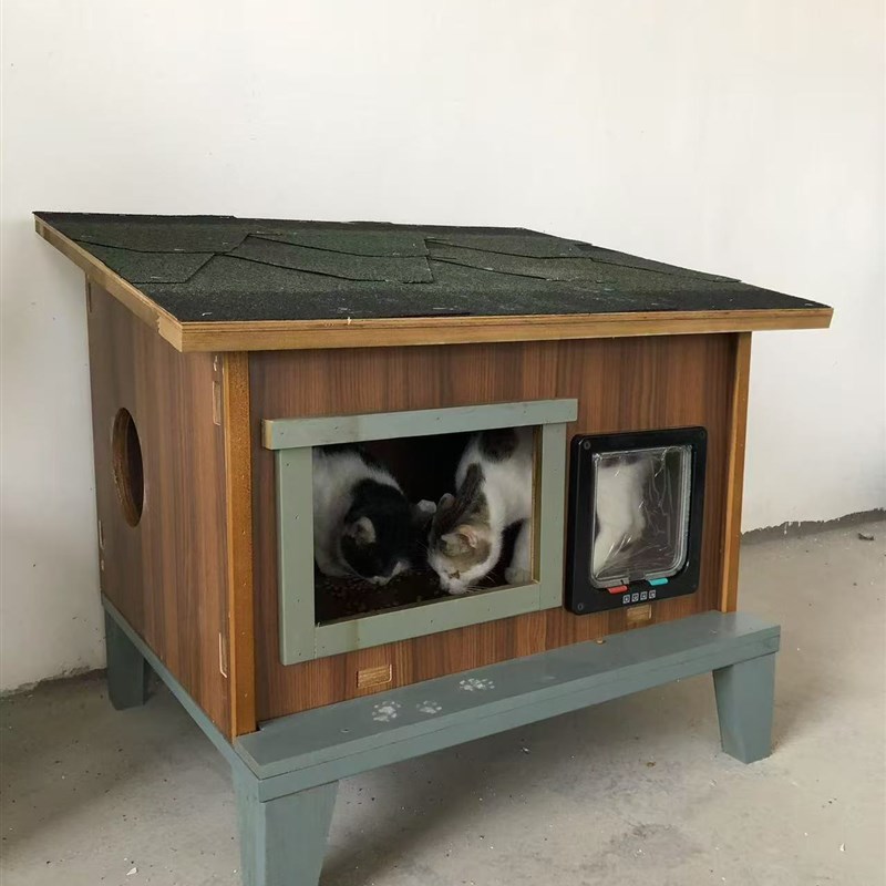 实木质宠物窝室内户外猫窝家用猫咪笼子猫屋流浪猫防雨防晒猫别墅