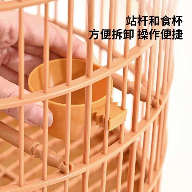 圆形塑料鸟笼加密外出便携鸟笼子玄凤牡丹绣眼八哥虎皮鹦鹉专用笼