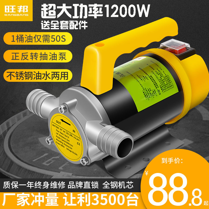 电动抽液压食用油水两用泵正反转12V24V抽油机齿轮油泵柴油器包邮