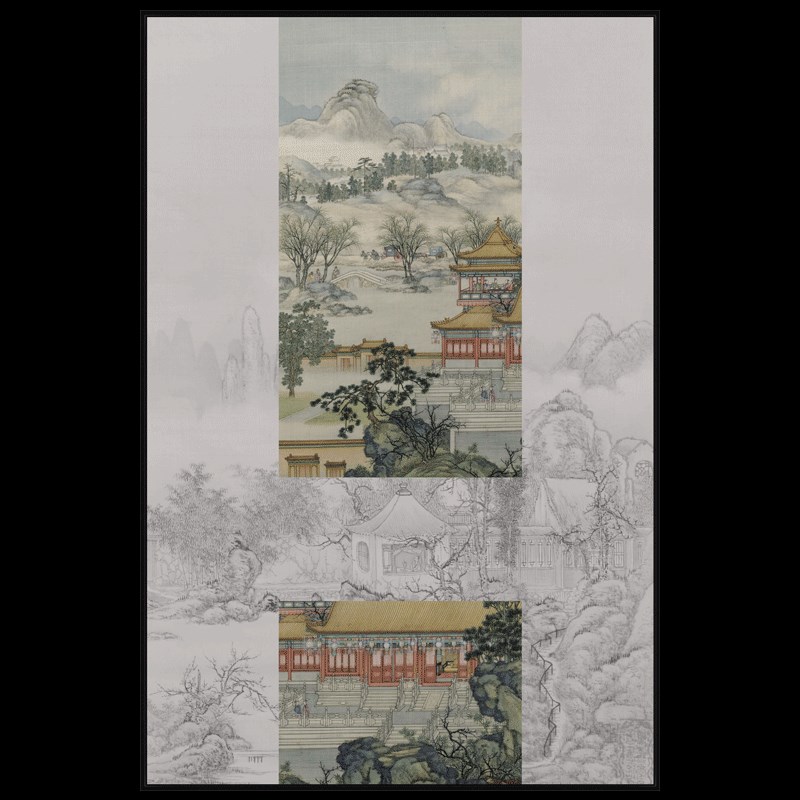 中式古典中国风重彩意境玄关客厅装饰画水墨艺术书房壁画茶室挂画