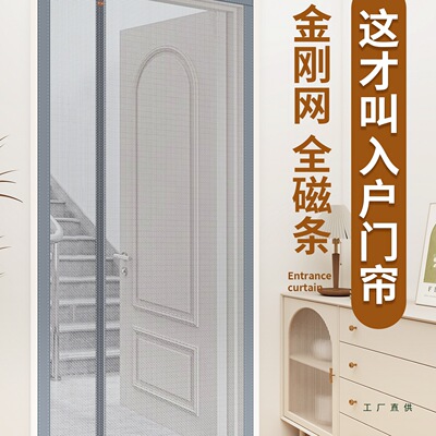入户门防蚊门帘隔断帘2025新款高档夏季家用全磁条磁吸纱门纱窗帘