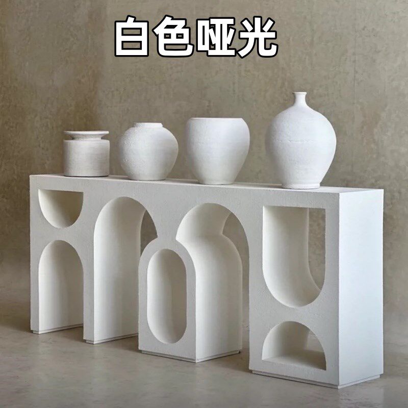林俩木奶油风烤漆玄关台入户玄关柜客厅靠墙储物柜收纳柜装饰柜