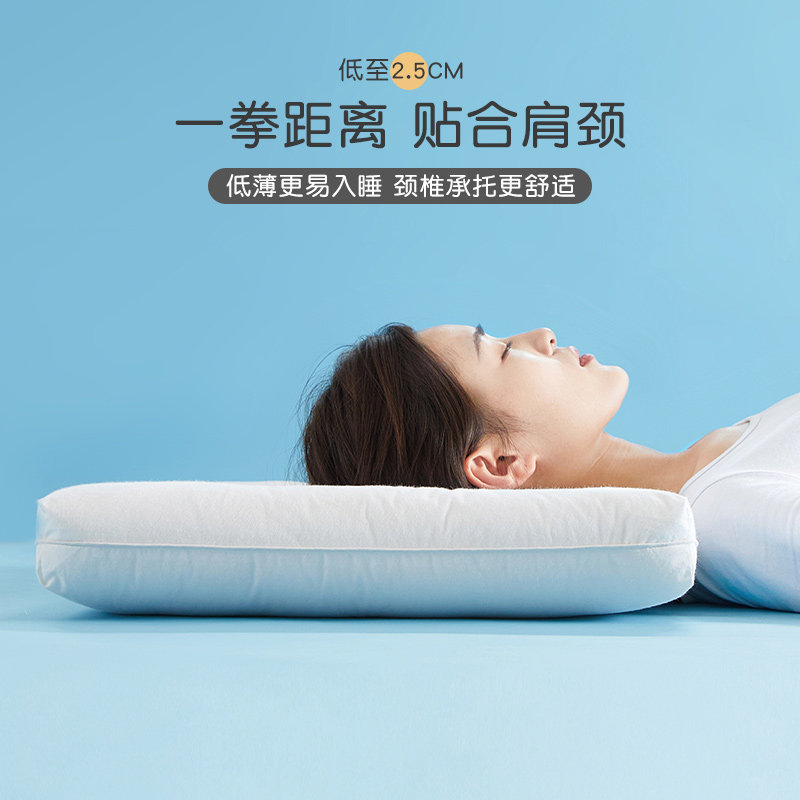 低枕头荞麦皮壳枕芯护颈椎助睡眠超薄低矮偏硬枕头不塌陷成人专用