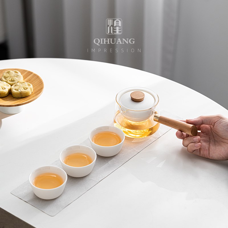 小青柑转转壶耐高温玻璃内胆自动旅转泡茶壶陶瓷旅行功夫茶具定制