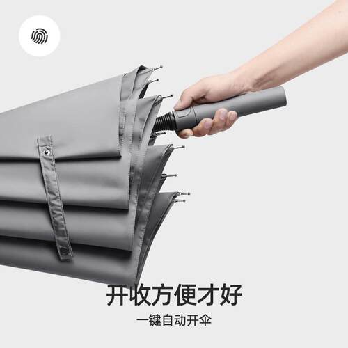 D9GH法式自动雨伞男士长柄号加固厚简约抗暴风直柄雨伞禁
