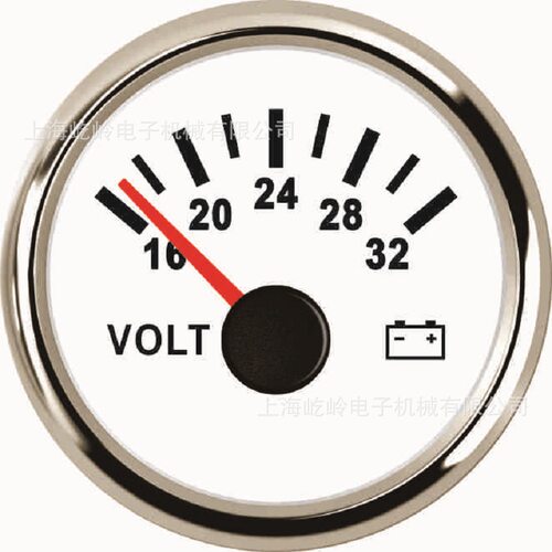 52mm指针电压表8-16V 16-32V量程船用车用房车工程机械车改装通用