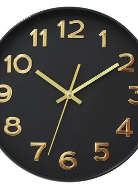 大现代挂表约极简圆形静音表北欧风卧室数字时钟挂钟客厅儿童厨房