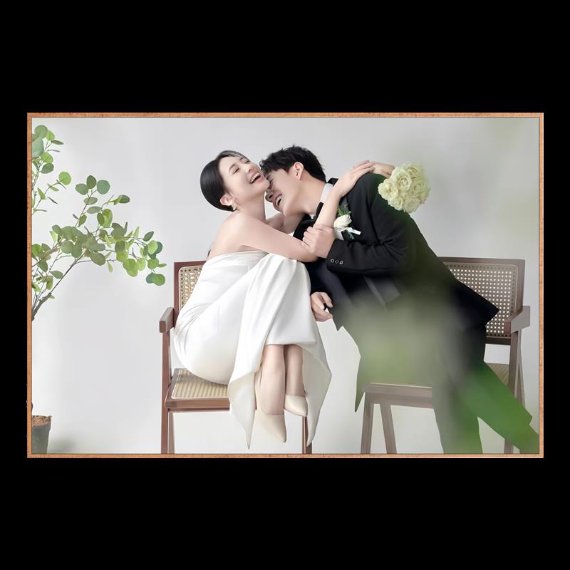 定制婚纱照放大挂墙窄边相框洗照片做成全家福床头结婚照制作冲印