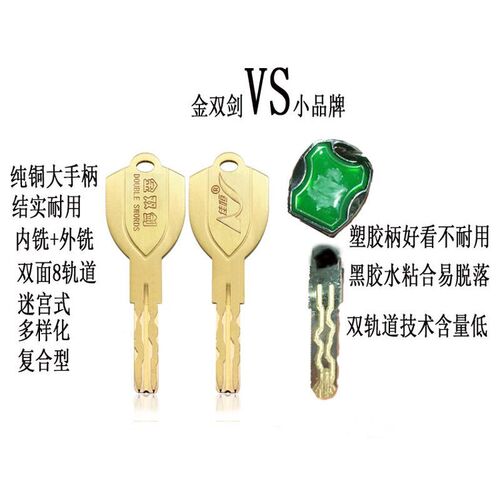 金双剑超C级通用步新防盗门锁芯叶片多轨道多维度复合型郑州安装