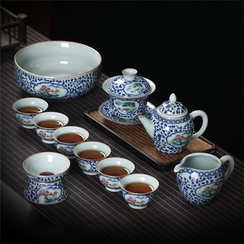 茶具套装功夫盖碗茶杯家用高端红茶泡茶喝茶不烫手大气茶碗普洱禅
