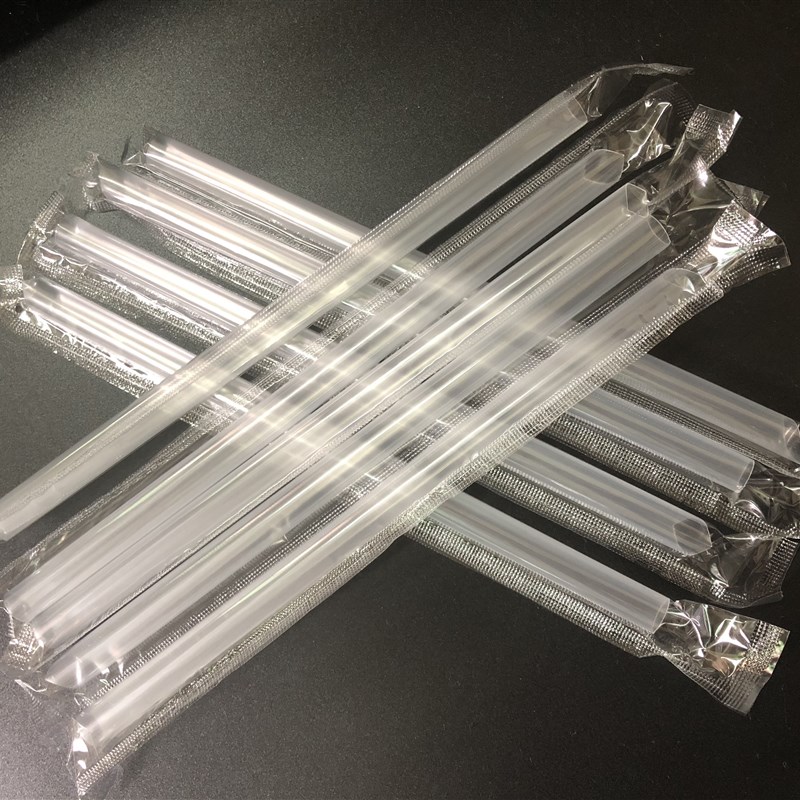 一次性珍珠奶茶粗吸管独立包装黑色透明加粗1.2厘米22/23cm大吸管