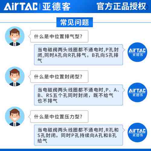 新品三位五通中封电磁阀4v20c-08 4v20e-08气动换向控制阀24v
