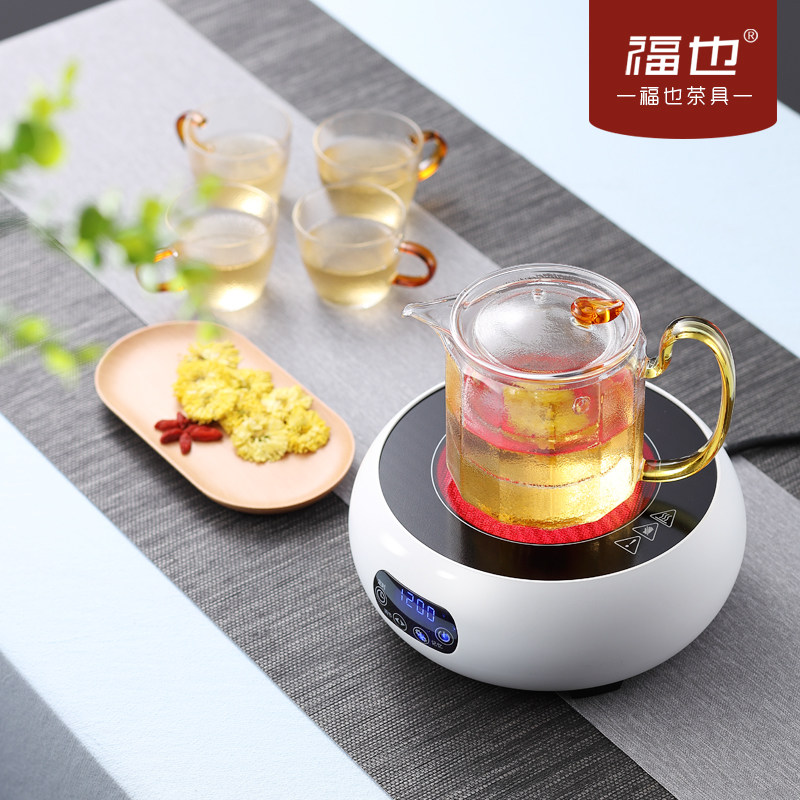 福也电陶炉煮茶器小型迷你小电磁炉全自动家用烧水蒸汽玻璃煮茶壶