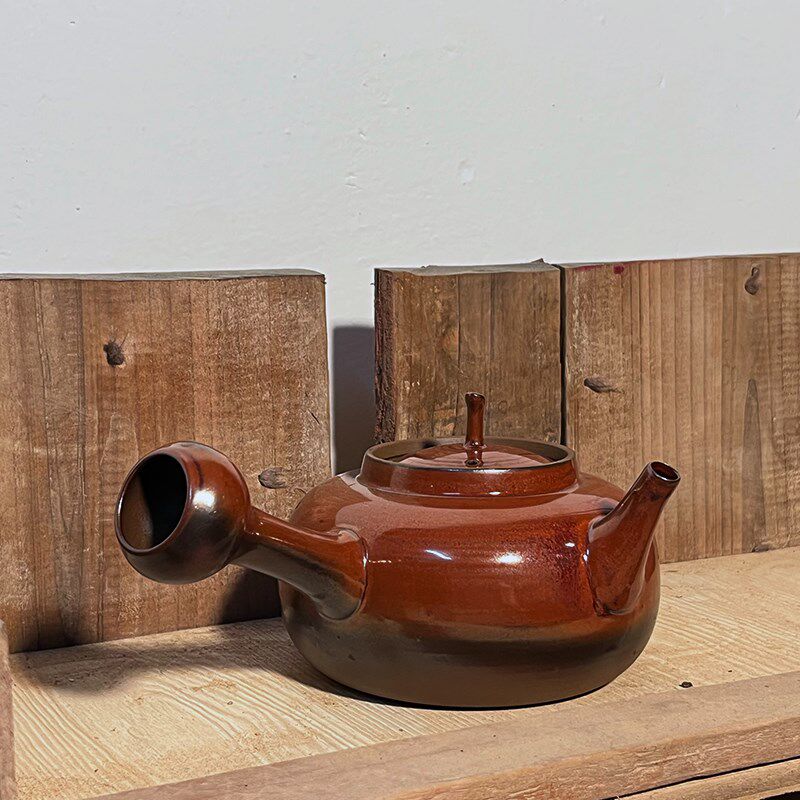 潮州矿泥左手侧把砂铫壶煮水器煮茶壶围炉专用焖茶老白茶薄胎跳盖