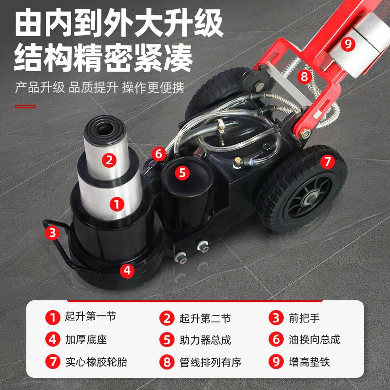 新款气动液压千斤顶80吨100t卧式汽动千金50t120吨汽修用气顶配件