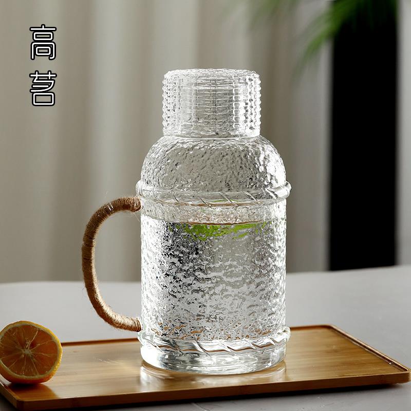 凉水壶玻璃耐高温大容量凉白开水瓶水杯冷泡复古冷水壶家用泡茶壶