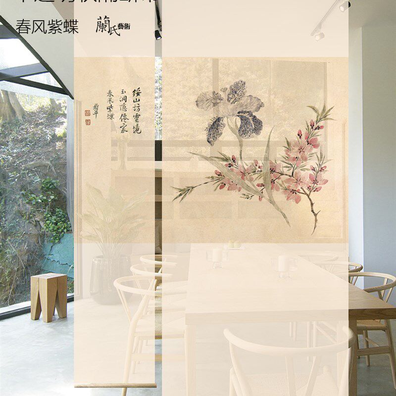 软隔断悬挂式软隔断入户软隔断挂帘式屏风窗帘免打孔杆卷帘定制76
