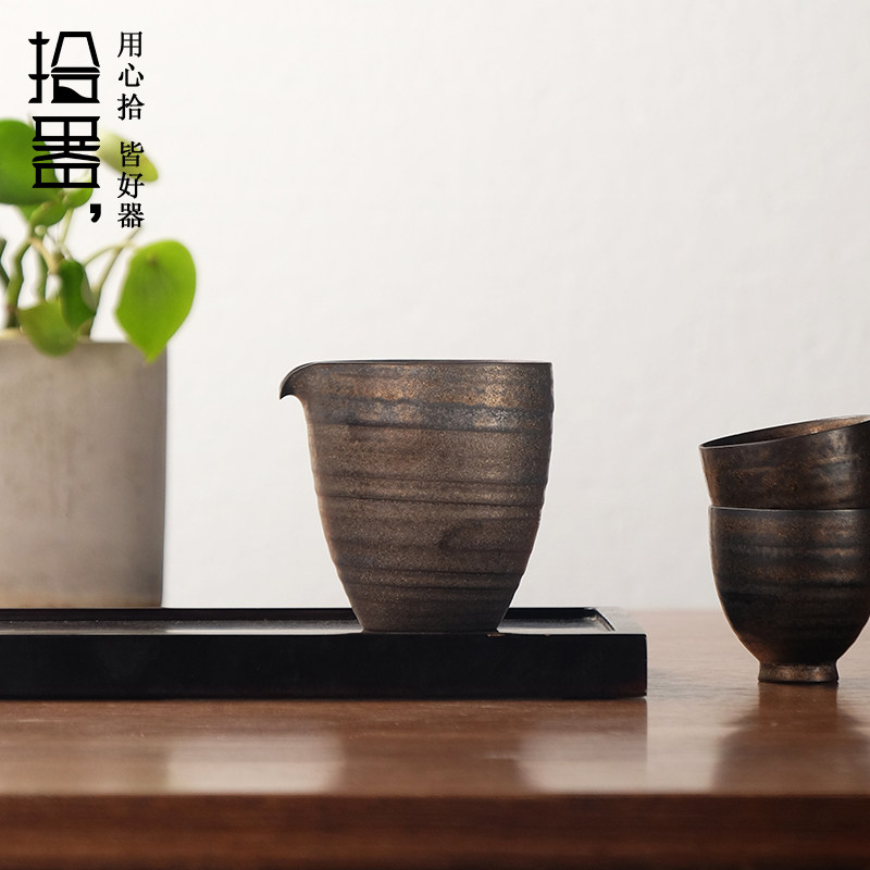 手工日式功夫茶具茶漏配件套装杯子粗陶公道杯分茶器陶瓷茶海公杯